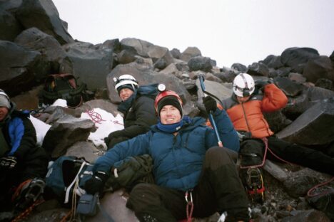 Nicholas Meyler climbing a high-altitude peak
