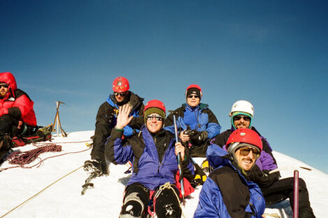 Nicholas Meyler mountaineering during a snow expedition