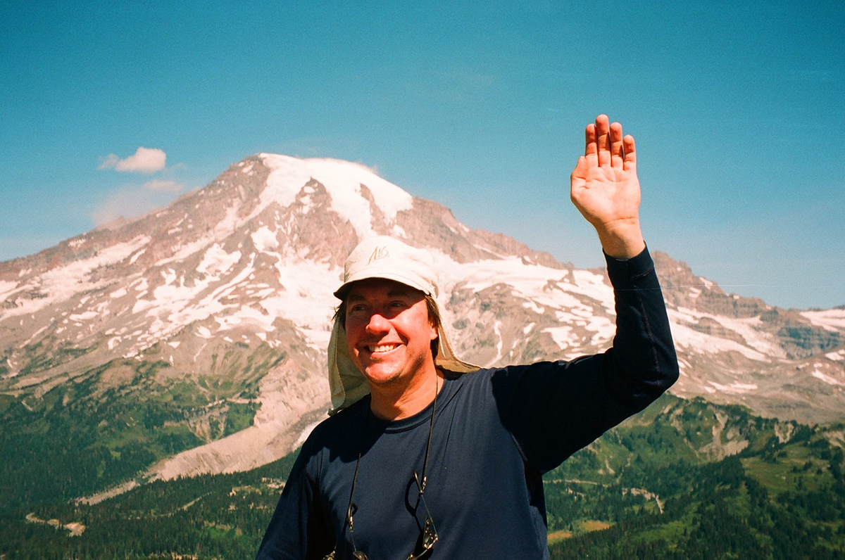 Nicholas Meyler mountaineering on a snowy peak