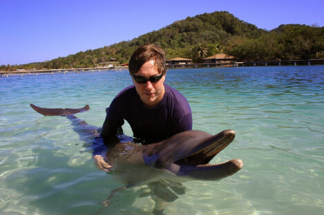 Nicholas Meyler sea adventure with a dolphin