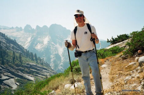 Nicholas Meyler mountaineering through challenging terrain