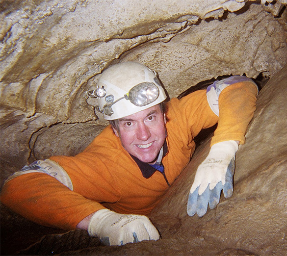 Nicholas Meyler caving during a leadership adventure